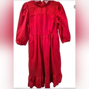 Crown & Ivy Women's Red Long Sleeved Cottage/Prairie Core Dress Size 6